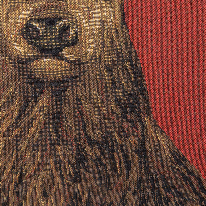 Gobelin-Kissen mit Hirschmotiv (Rot)