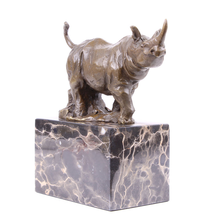 Nashorn Statue (Bronze, Wachsguss)