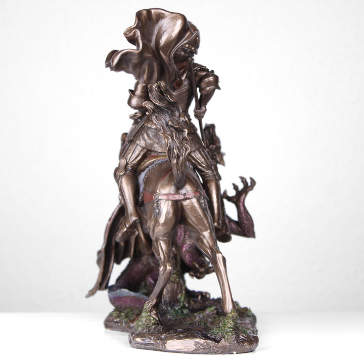 Heiliger Georg Tötet den Drachen (Bronzierte Skulptur aus Kunstharz)