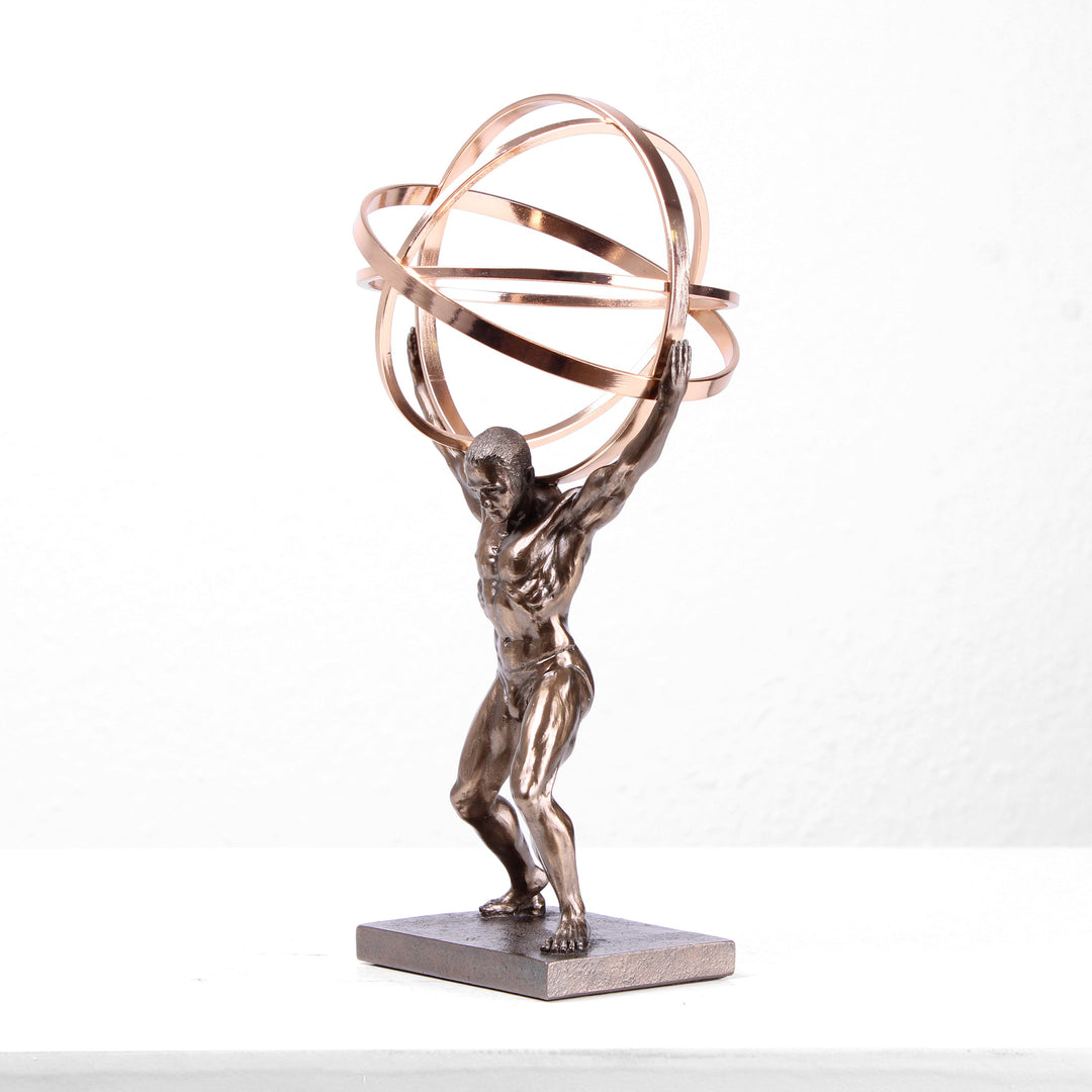Atlas Skulptur (Bronzierte Skulptur aus Kunstharz)