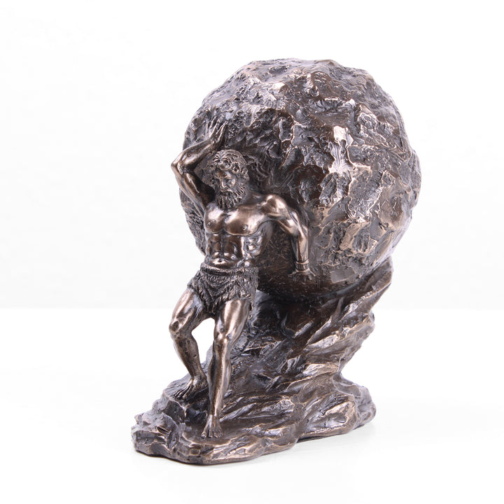 Sisyphus Statue mit dem Ewigen Felsen (Kaltguss-Bronze Skulptur)