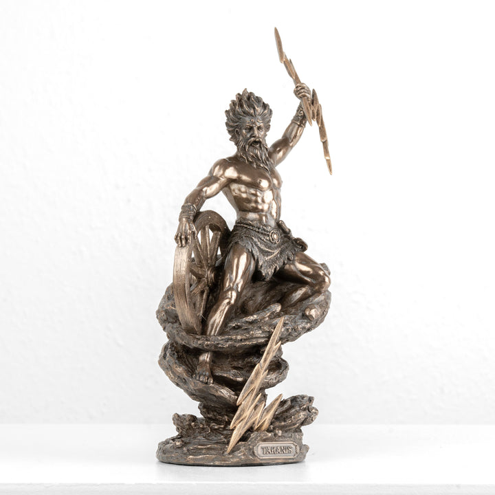 Taranis Statue — Keltischer Gott des Donners (Kaltgussbronze-Skulptur)