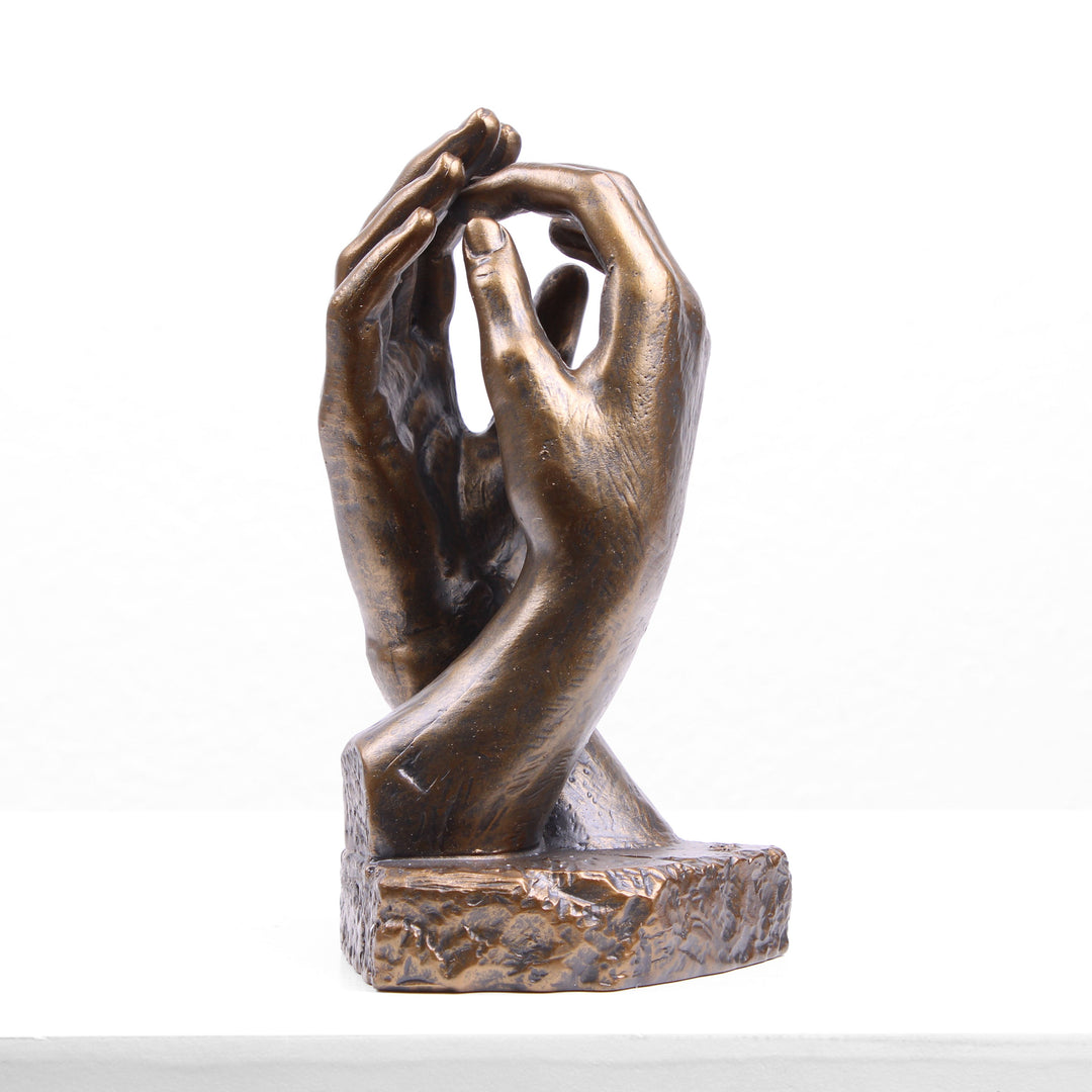 Die Kathedralen-Hand Statue von Rodin (Bronzierte Skulptur aus Kunstharz)