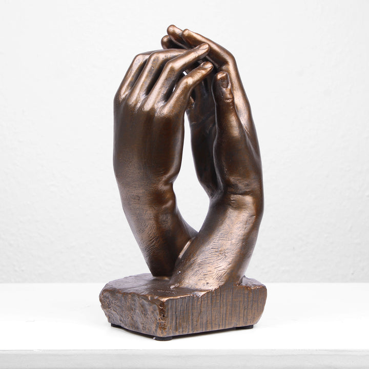 Die Kathedralen-Hand Statue von Rodin (Bronzierte Skulptur aus Kunstharz) – Groß