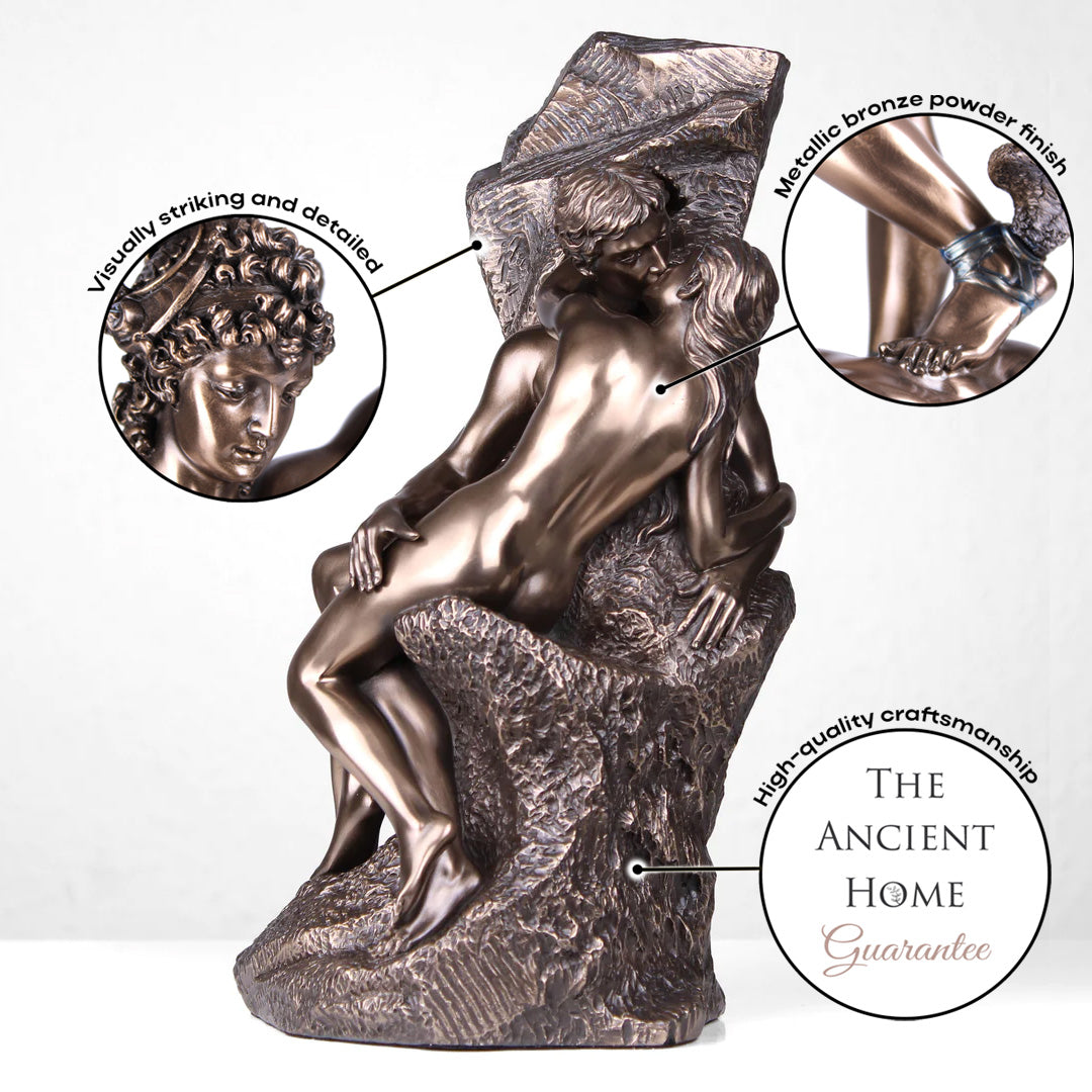 Der Kuss von Rodin (Bronzierte Skulptur aus Kunstharz)