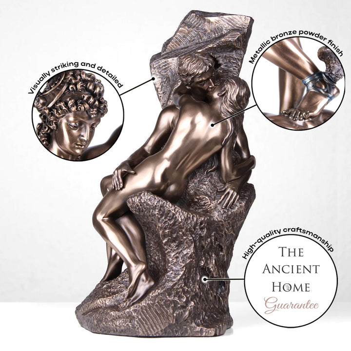 Der Kuss von Rodin (Bronzierte Skulptur aus Kunstharz)