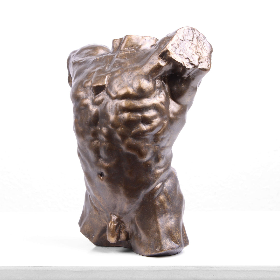 Torso Statue von Rodin (Bronzierter Torso aus Kunstharz)
