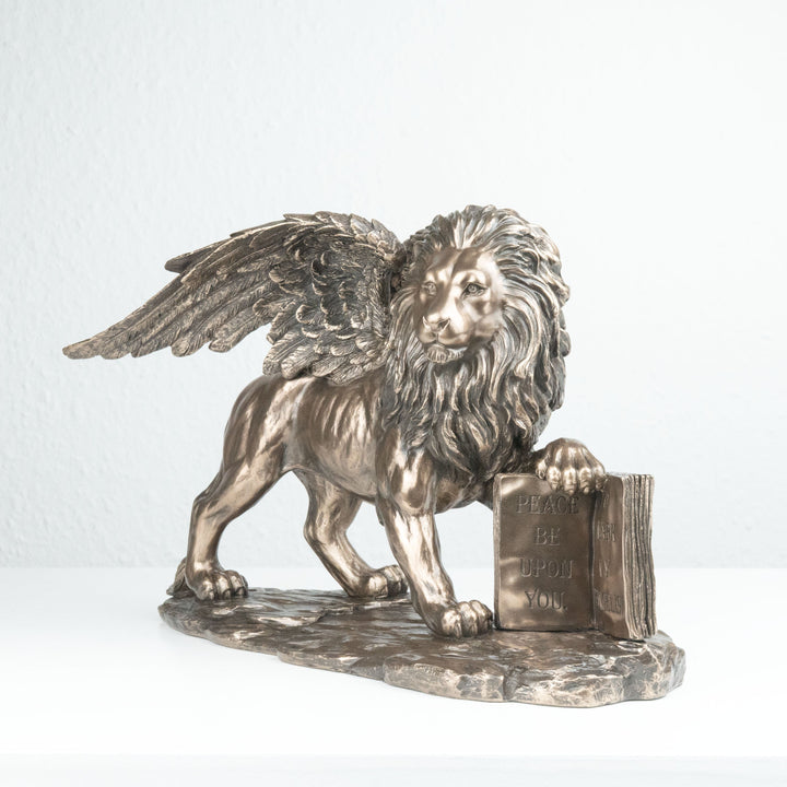 Geflügelter Löwe Symbol von Venedig (Bronzierte Skulptur aus Kunstharz)
