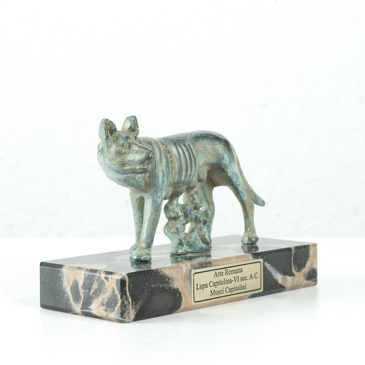 Römische Wölfin Statue (Bronze) mit Romulus und Remus