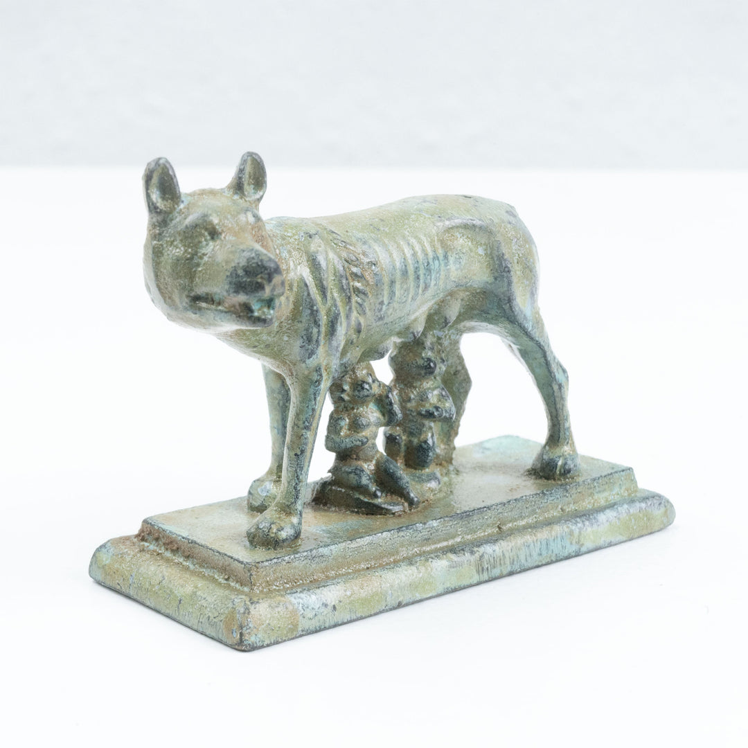 Kleine Römische Wölfin Figur (Bronze) – Kapitolinische Statue von Romulus