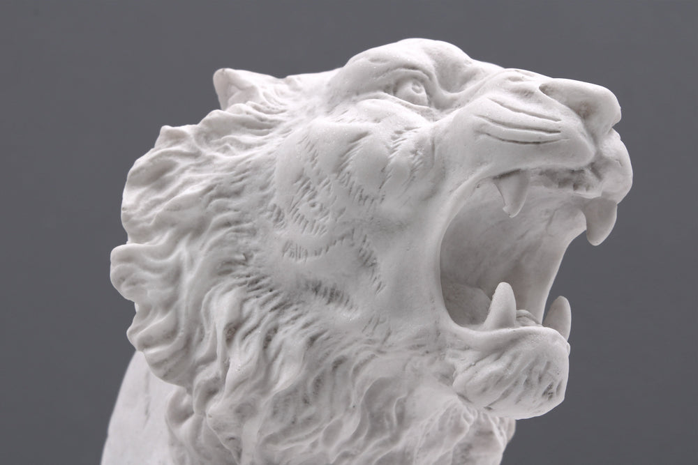 Tiger liegend und brüllend Statue (Klein)
