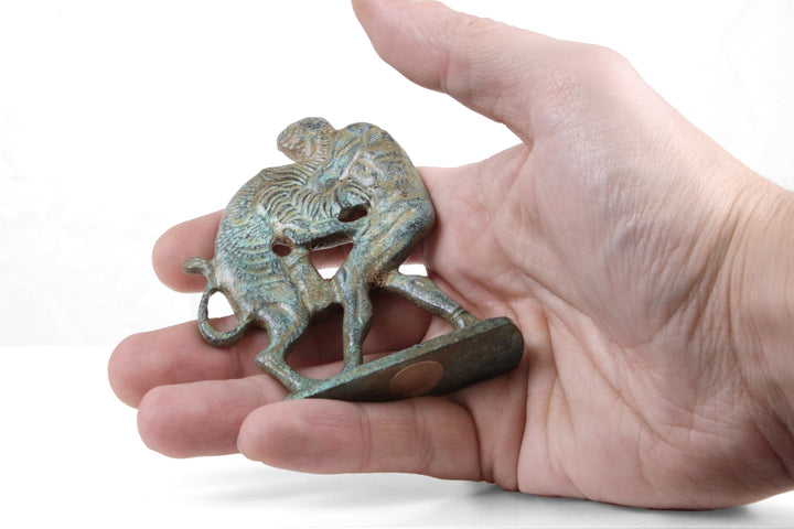 Herkules Statue (Bronze, Klein) – Kampf mit dem Nemeischen Löwen
