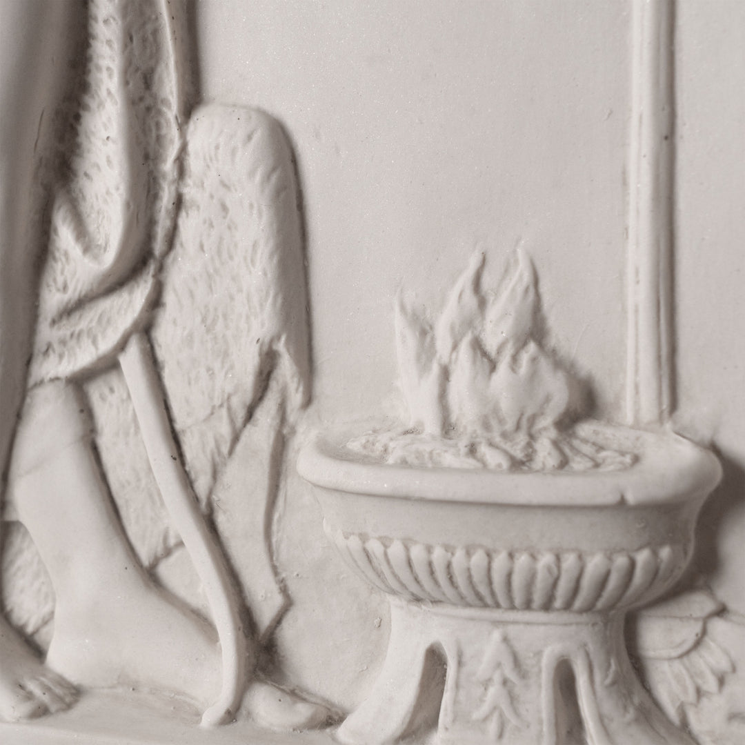 Relief Amor wird von Anakreon empfangen