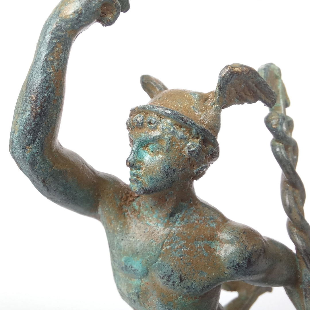 Giambologna Merkur Figur (Grüne Bronze)