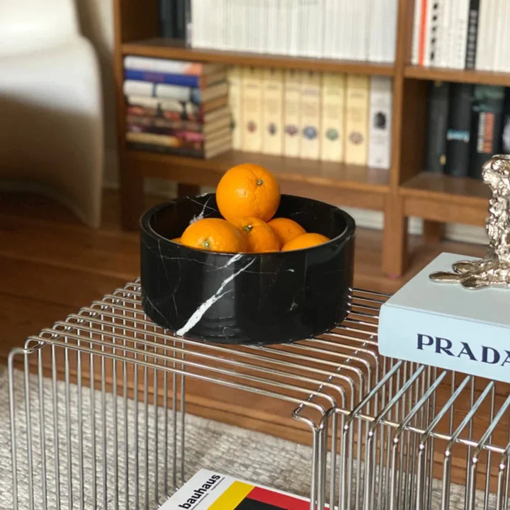 Schwarze Marmor Obstschale