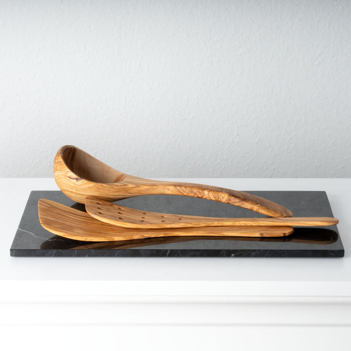 Handgefertigtes Olivenholz-Küchenutensilien-Set (3-teilig)