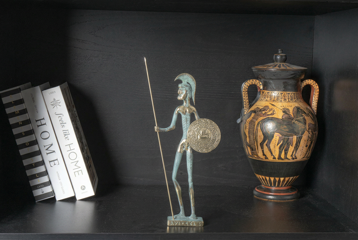 Achilles Statue — Griechischer Krieger mit Speer & Schild (Messingskulptur)