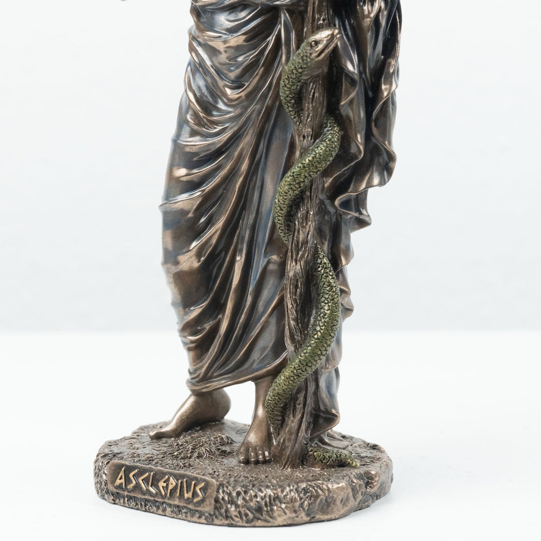Asklepios Statue Griechischer Gott der Medizin (Kaltguss-Bronze Skulptur)