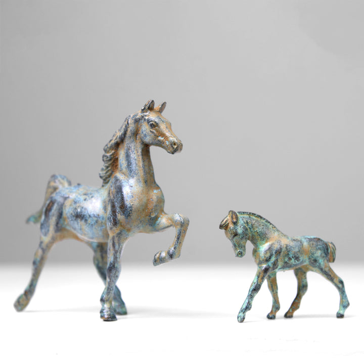 Fohlen Statue (Grüne Bronze) – Junges Pferd