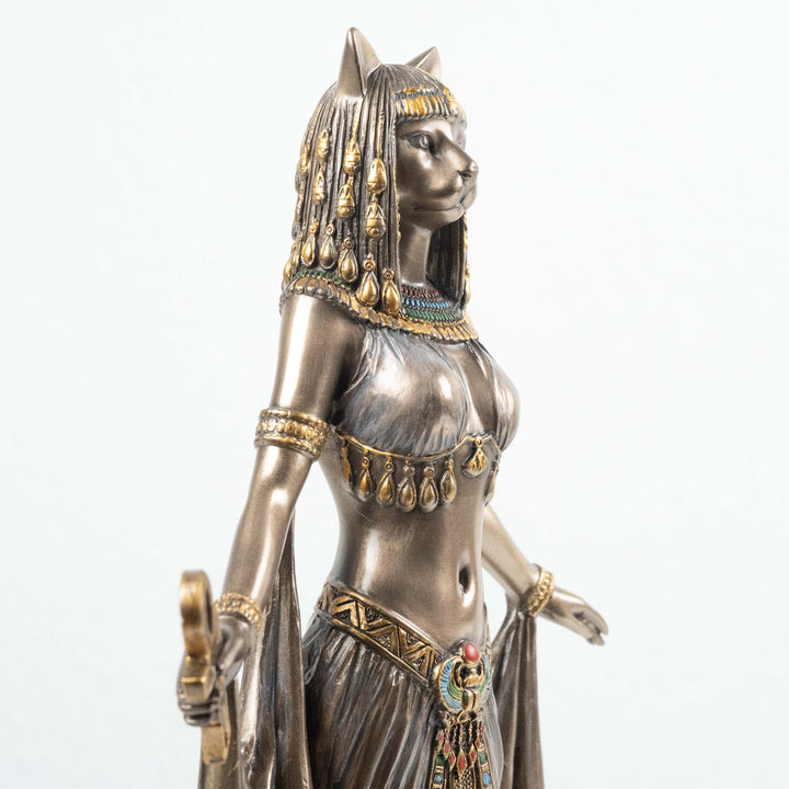 Bastet Statue Aegyptische Goettin der Fruchtbarkeit (Kaltguss-Bronze Skulptur)
