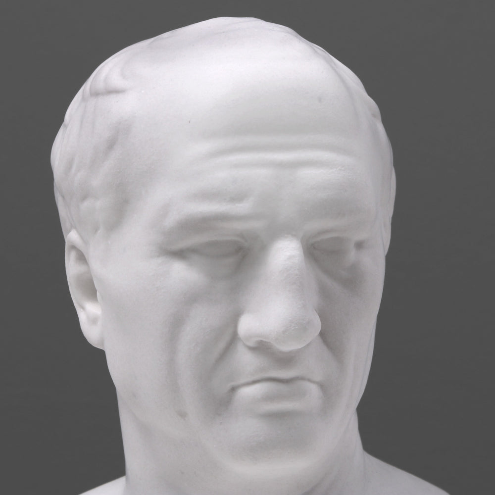 Cicero Büste – Buchstütze mit schwarzem Marmorsockel