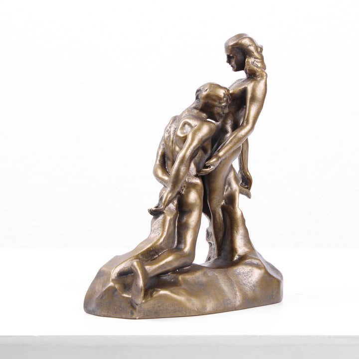 Ewiges Idol Statue (Liebespaar von Rodin) – Bronzierte Skulptur aus Kunstharz