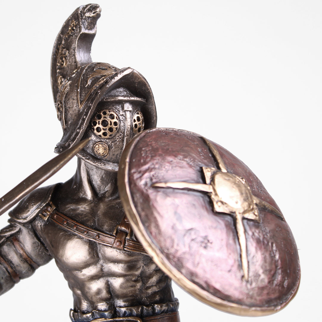 Gladiator (Bronzierte Skulptur aus Kunstharz)