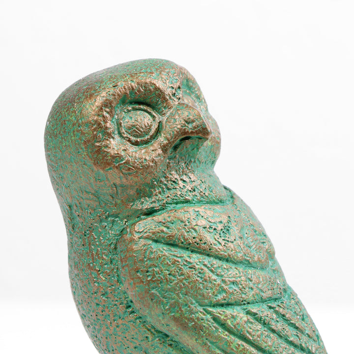 Griechische Eule Statue (Bronzierte Skulptur aus Kunstharz)
