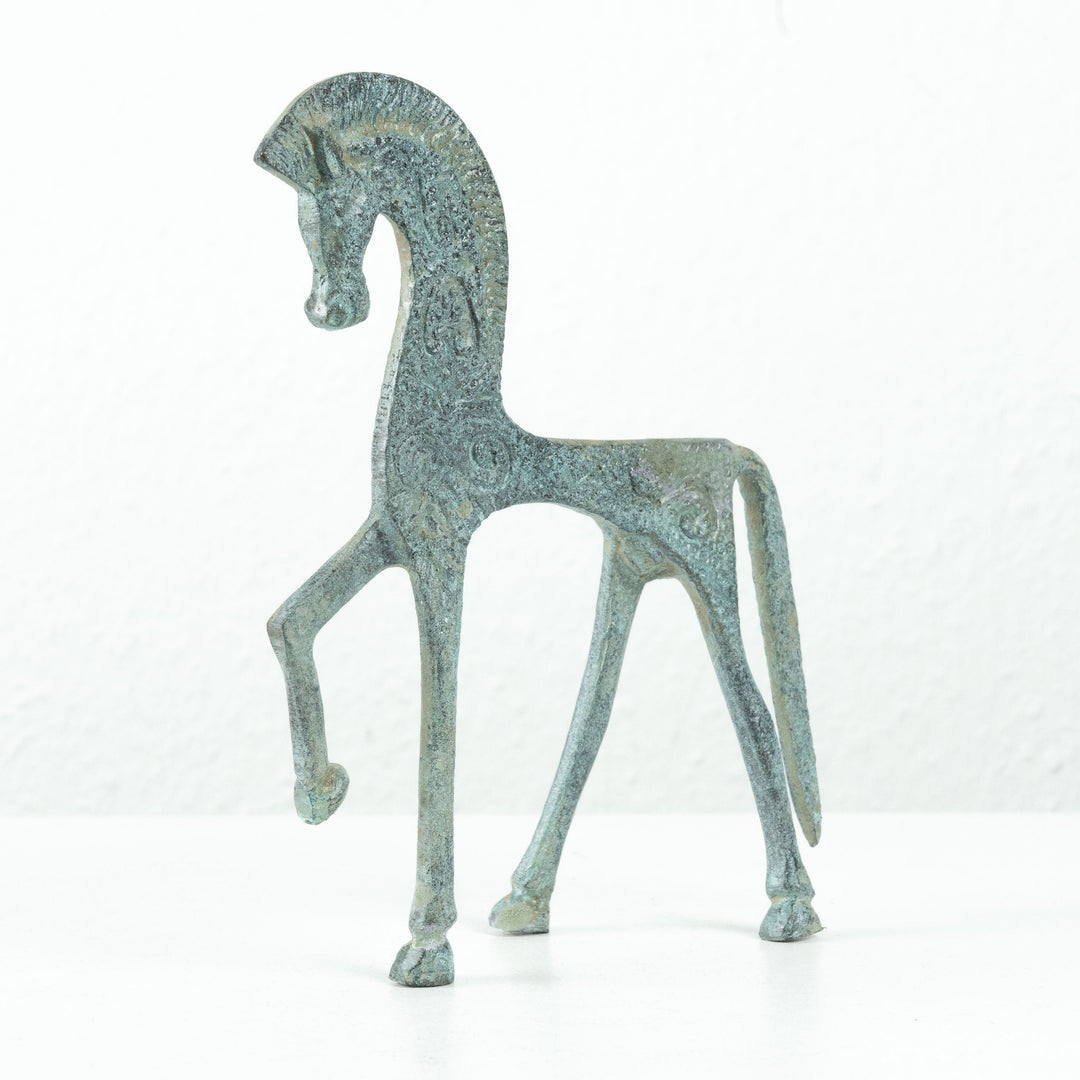 Griechisches Pferd Statue (Bronze, Kleine Skulptur)