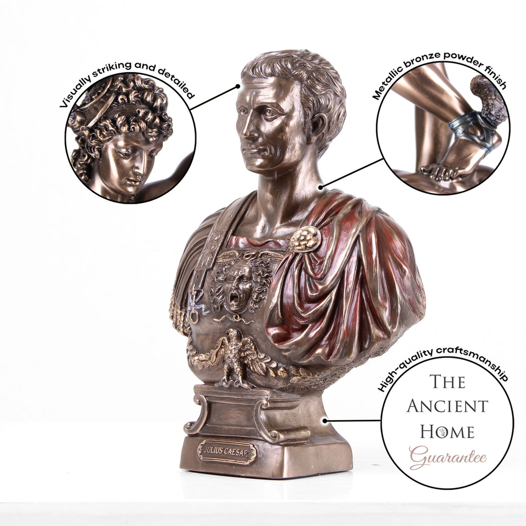 Julius Caesar Büste (Bronzierte Skulptur aus Kunstharz)