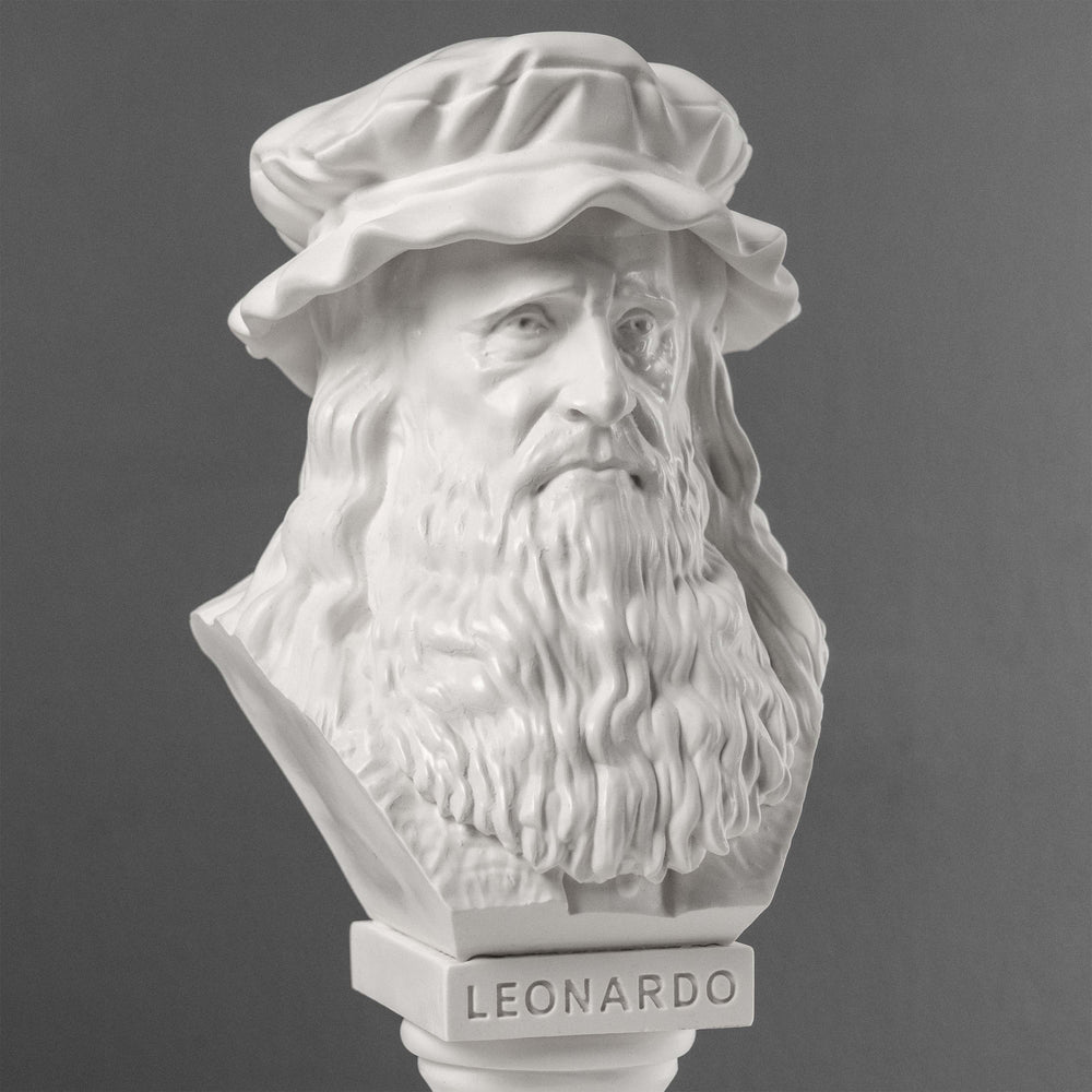 Leonardo da Vinci Büste – Meister der Renaissance (Weiße Statue)