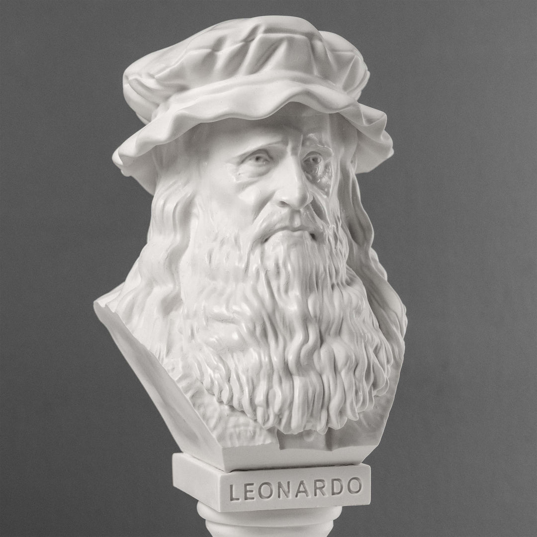 Leonardo da Vinci Büste – Meister der Renaissance (Weiße Statue)