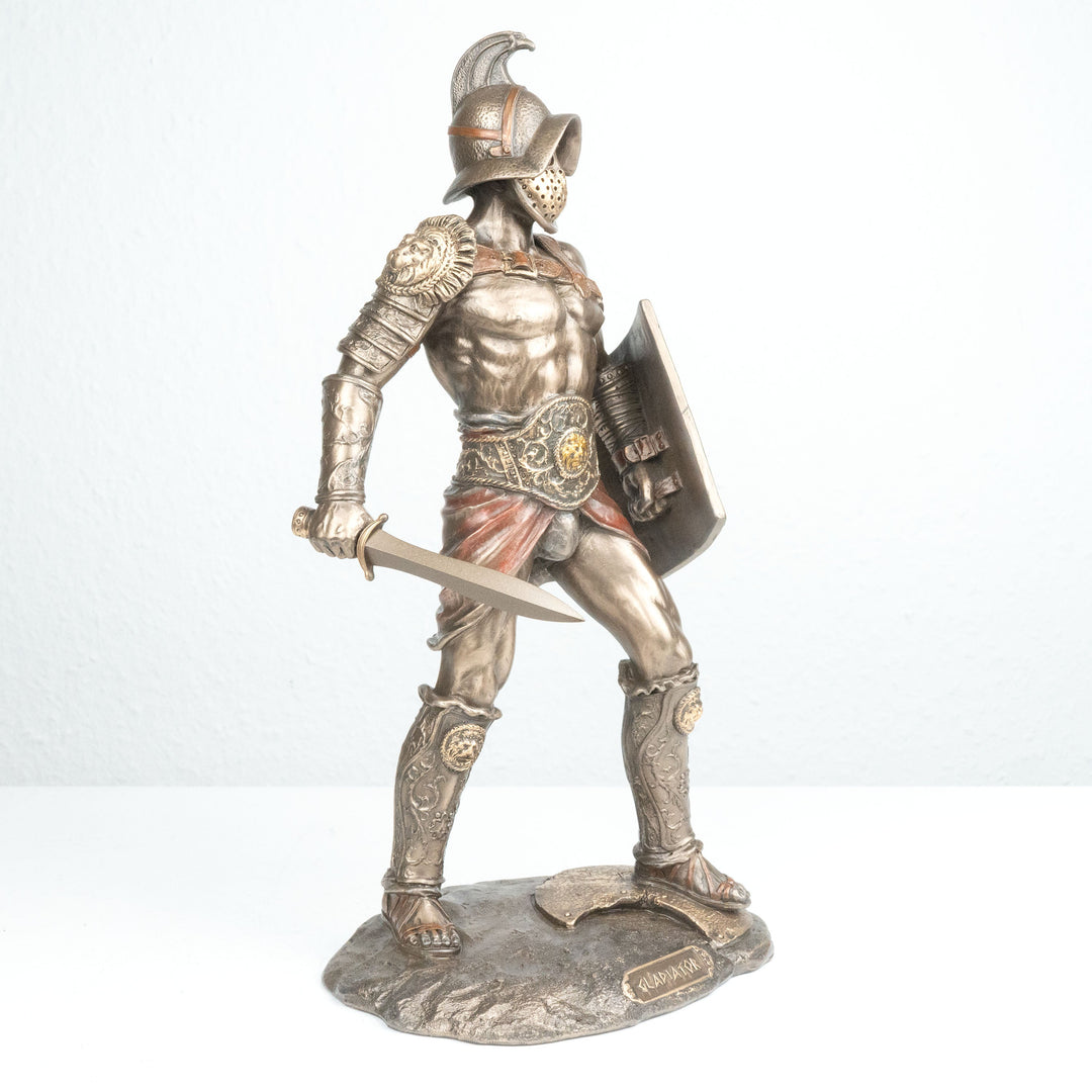 Murmillo Gladiator (Bronzierte Skulptur aus Kunstharz)