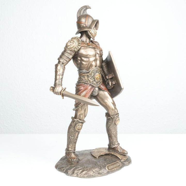 Murmillo Gladiator (Bronzierte Skulptur aus Kunstharz)