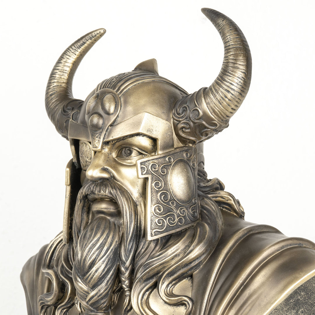 Odin Büste — Allvater der nordischen Götter (Statue mit Bronze-Finish)