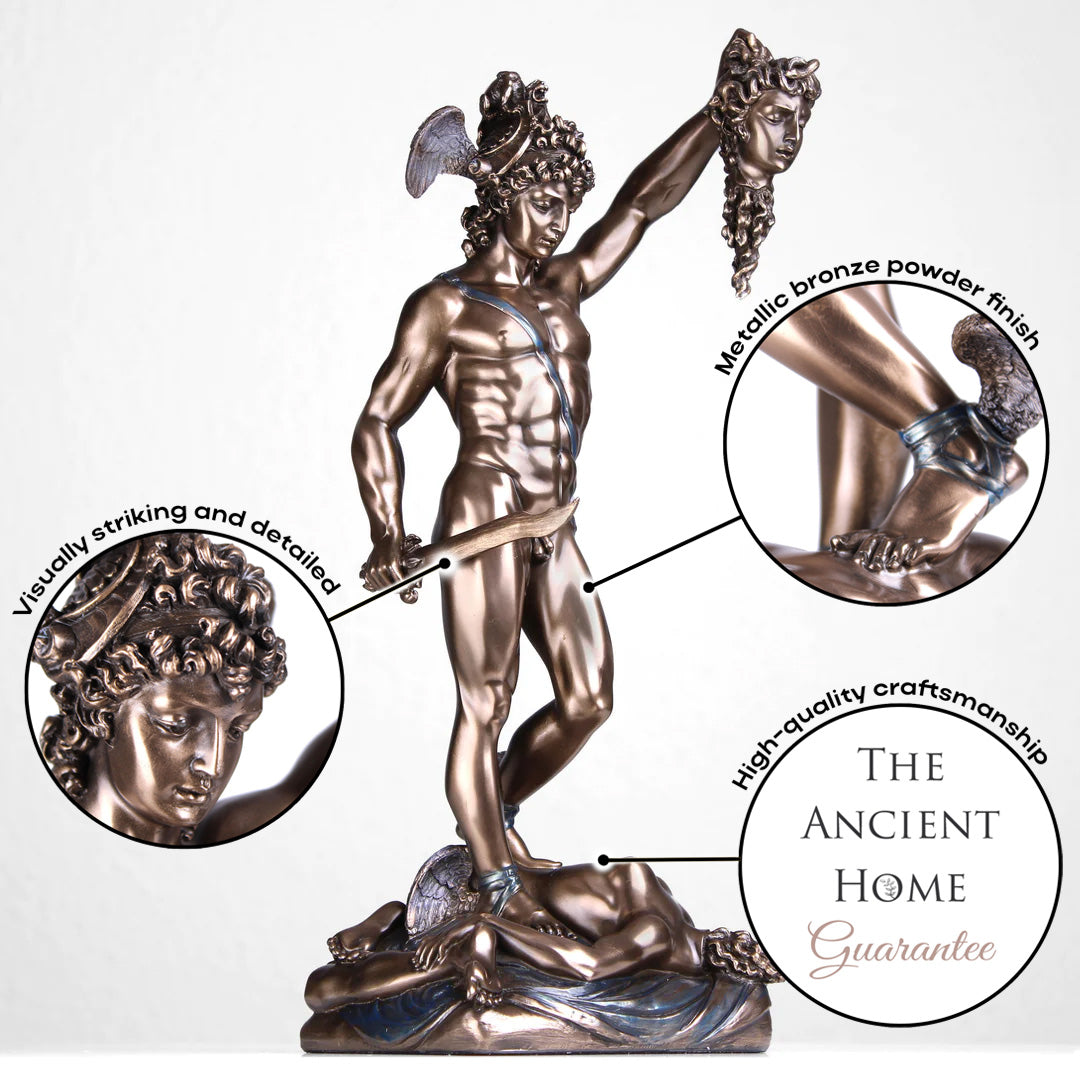 Perseus mit Medusakopf (Bronzierte Skulptur aus Kunstharz)