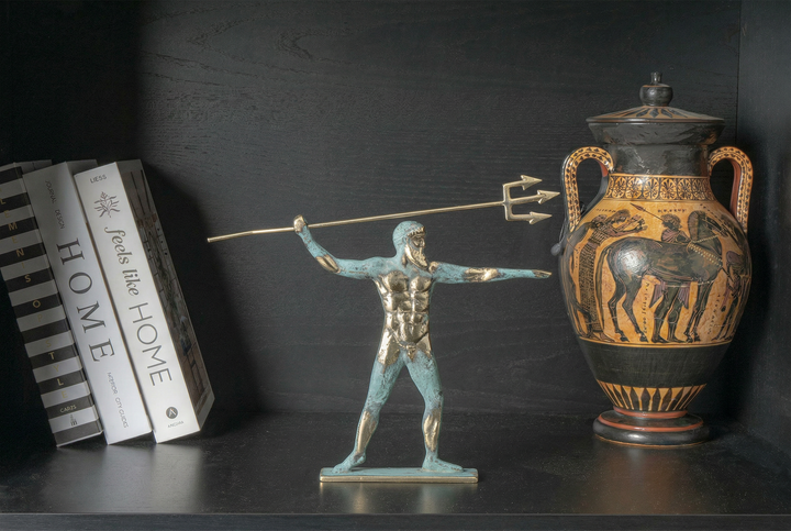 Poseidon Statue — Griechischer Gott des Meeres mit Dreizack (Messingskulptur)