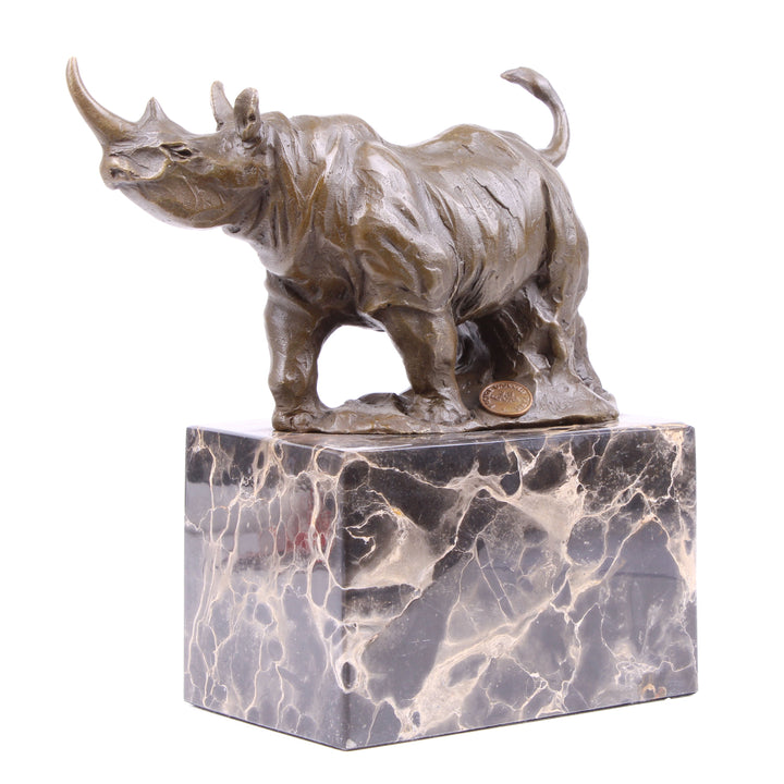 Nashorn Statue (Bronze, Wachsguss)