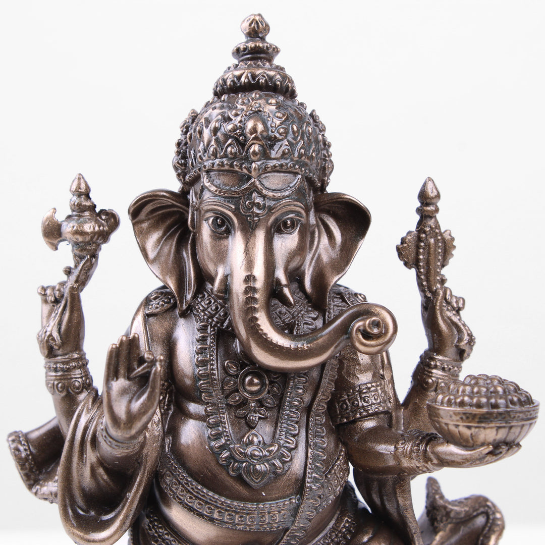 Stehender Ganesha auf Lotos Sockel (Kaltguss-Bronze Skulptur)