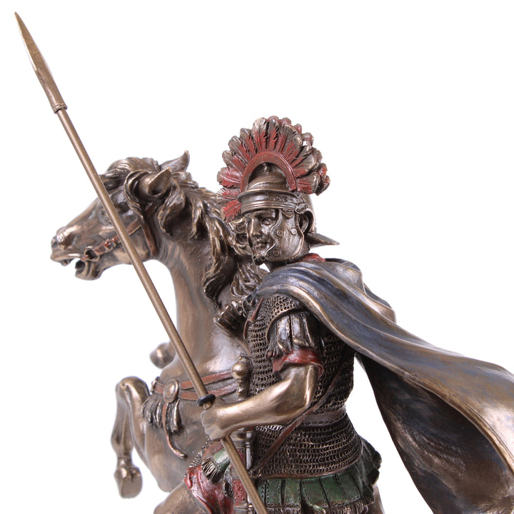 Alexander der Große Reiterstatue (Bronzierte Skulptur aus Kunstharz)