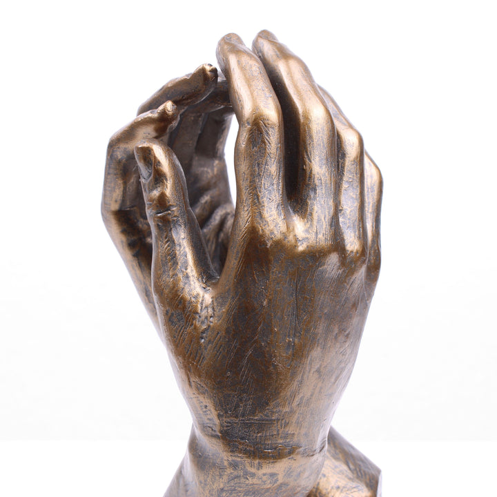 Die Kathedralen-Hand Statue von Rodin (Bronzierte Skulptur aus Kunstharz)