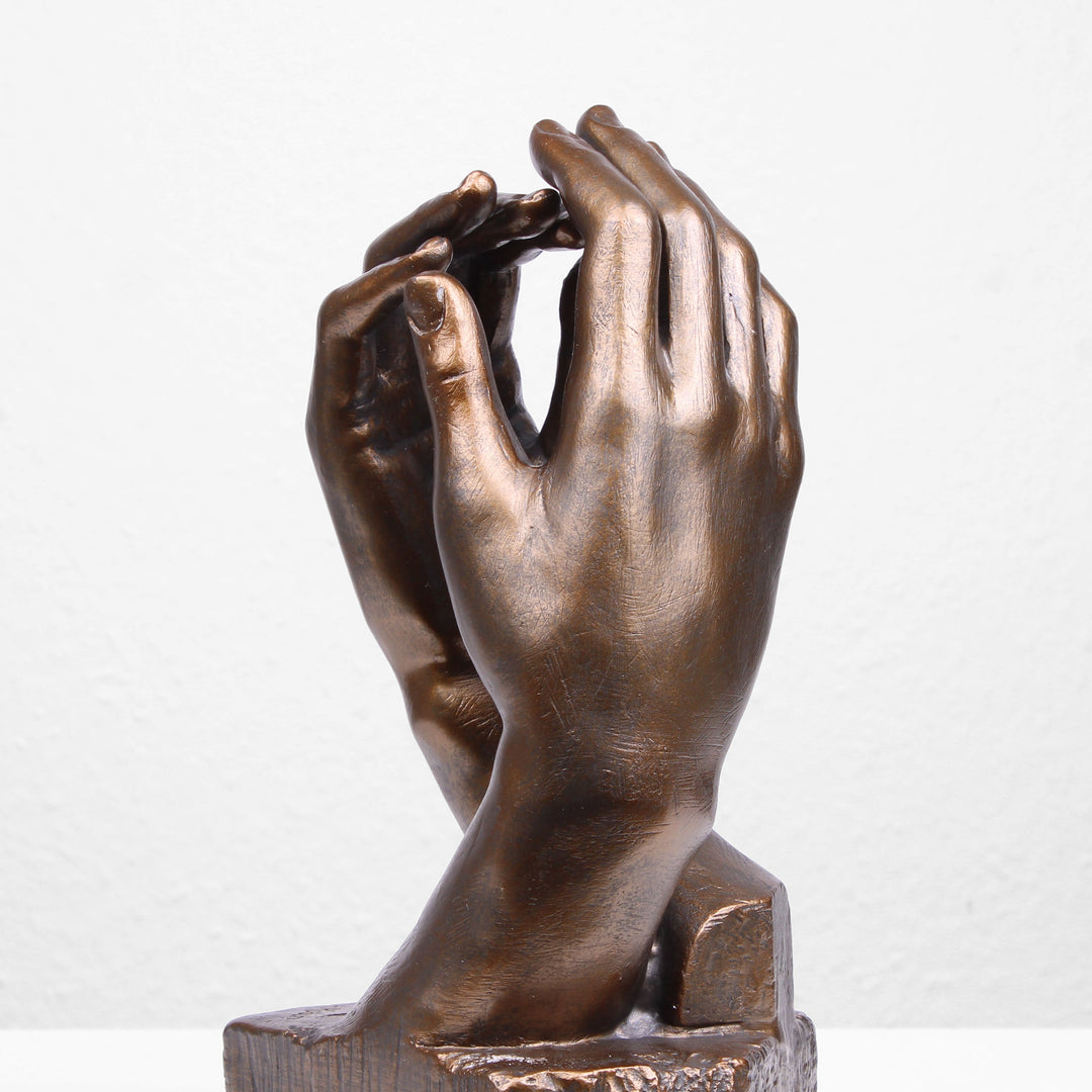 Die Kathedralen-Hand Statue von Rodin (Bronzierte Skulptur aus Kunstharz) – Groß