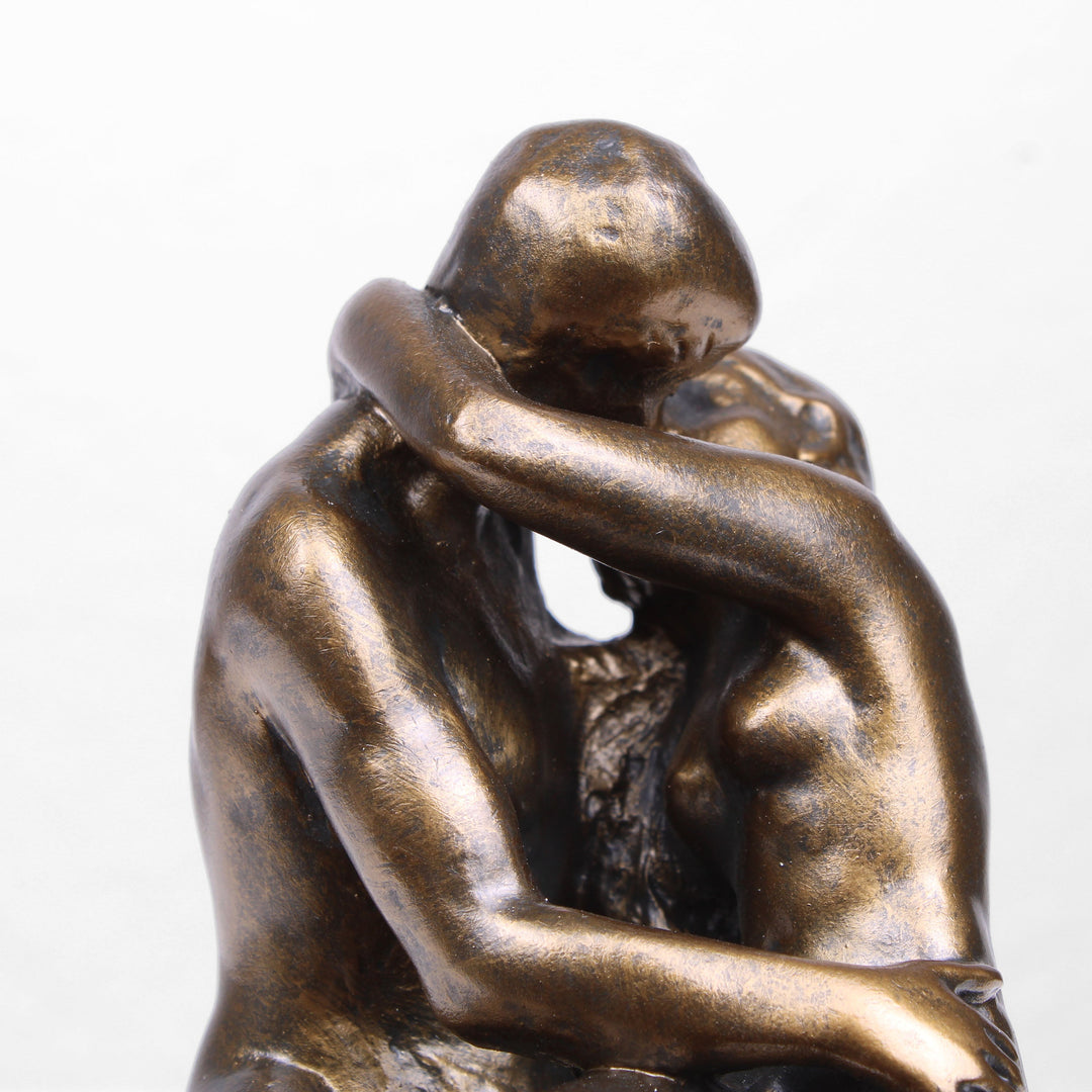 Der Kuss Statue von Rodin (Bronzierte Liebespaar Skulptur aus Kunstharz)