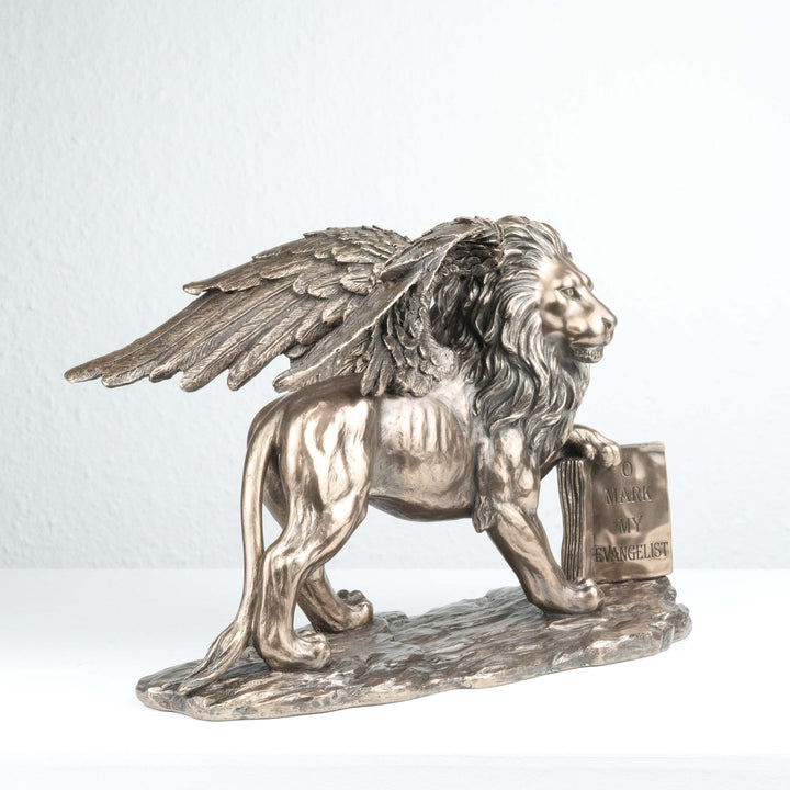 Geflügelter Löwe Symbol von Venedig (Bronzierte Skulptur aus Kunstharz)