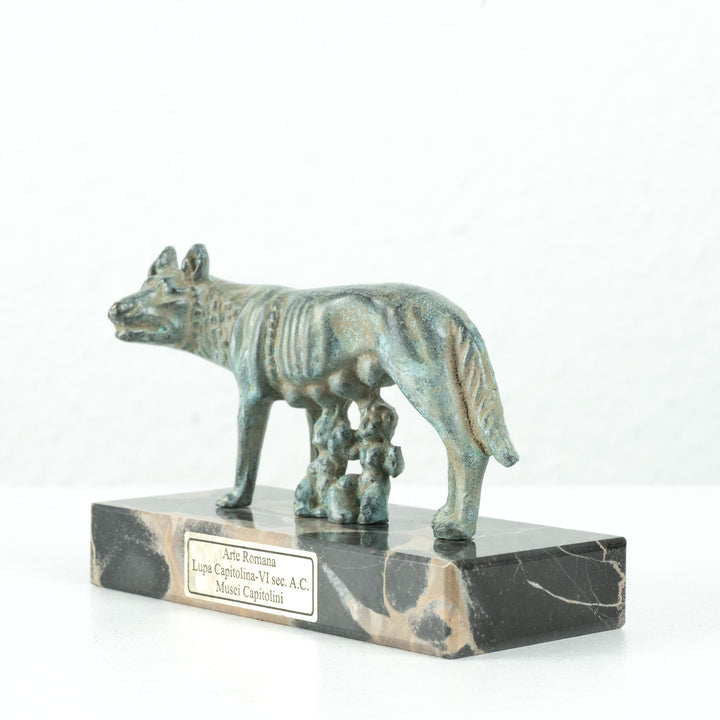 Römische Wölfin Statue (Bronze) mit Romulus und Remus