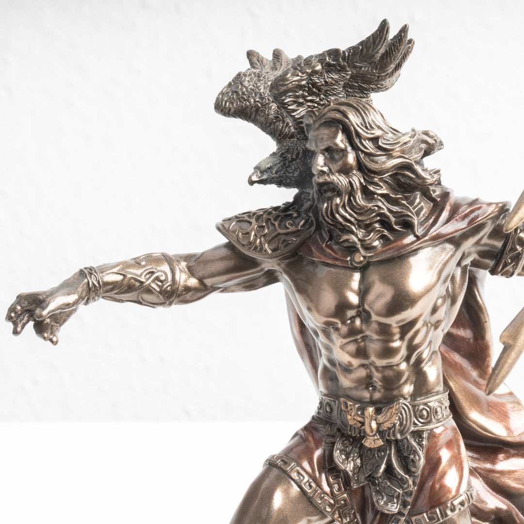 Zeus Griechischer Gott Statue – König des Olymps (Bronzierte Skulptur aus Kunstharz)