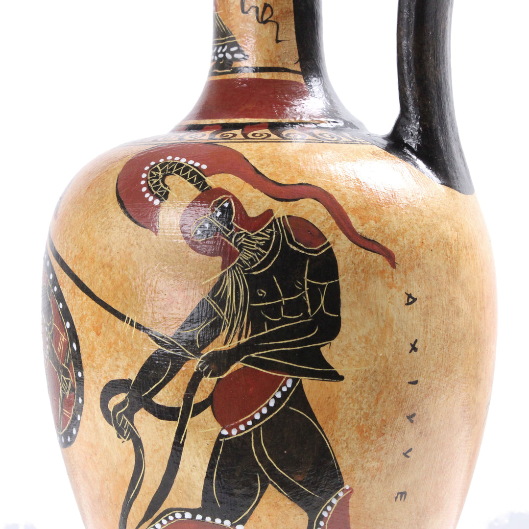 Antike griechische schwarzfigurige Vase mit Athena