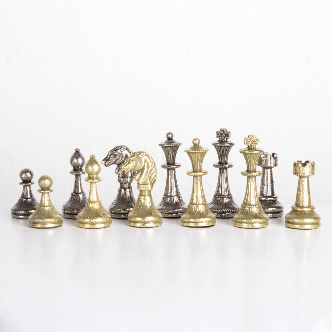 Italfama Mignon Flowery Schach und Dame Set mit Kunstlederbrett