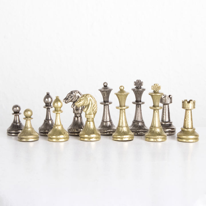 Italfama Mignon Flowery Schach und Dame Set mit Kunstlederbrett
