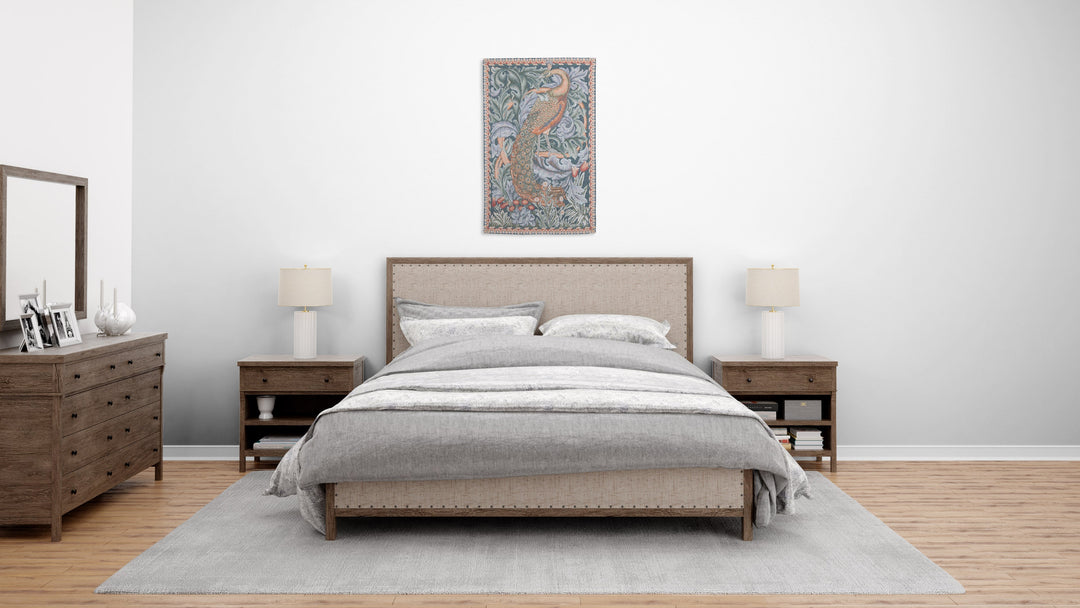 Pfau – Gobelin Wandteppich (Jacquard gewebt)
